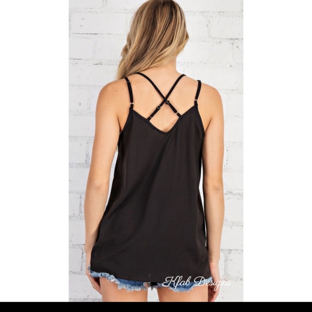 LAST ONE! V-Neck Double Adjustable Strap Button Top! - Picture 4 of 6